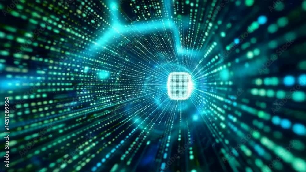 Futuristic digital tunnel showcasing vibrant data streams and connections in a mesmerizing visual experience. Futuristic digital tunnel showcasing vibrant data streams and connections in a mesmerizing visual experience.