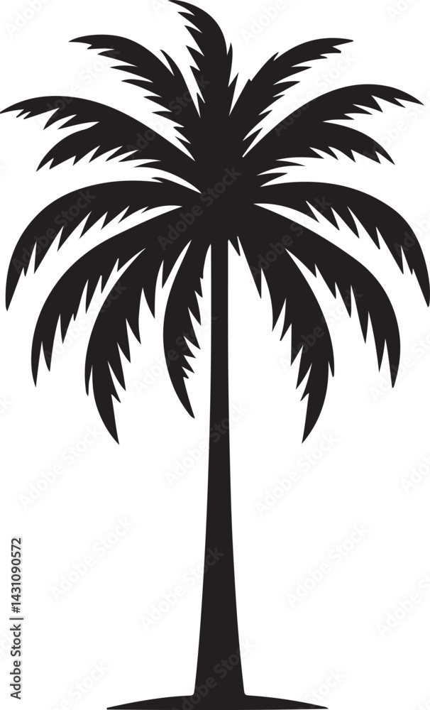 Obraz premium Palm Tree Silhouette Vector Illustration
