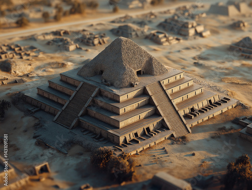 historical site of Teotihuacan in Mexico with pyramids