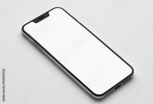 Realistic vector mockup phone for visual ui app demonstration. High quality realistic newest version of smartphone with blank white screen