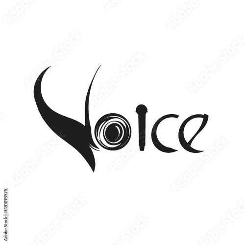 a voice text icon with speaker and mic icons without background
