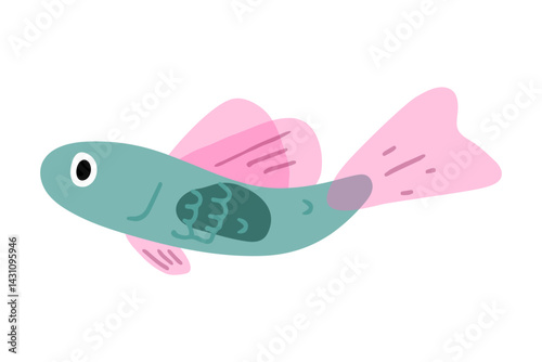 Cute Cartoon Fish Vector Illustration