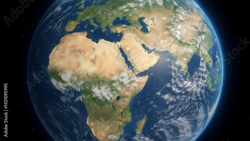 Earth View from Space Showing Africa, Europe, Middle East, and City Lights2