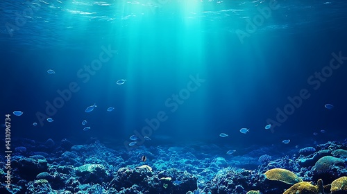 Turquoise to navy blue gradient, aquatic theme