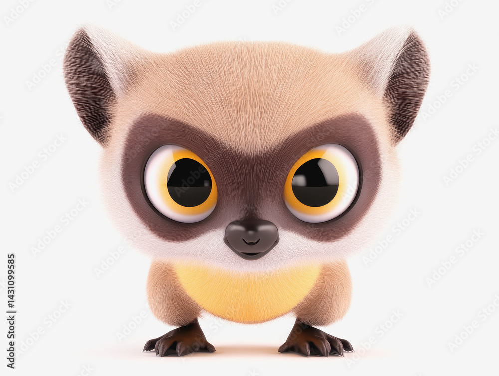 Obraz premium Delightful 3d lebear character full body illustration with playful expression and cuddly appearance perfect for kids