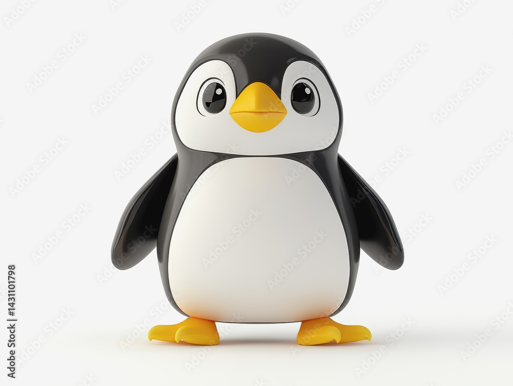 Fototapeta premium Charming 3d illustration of an endearing penguin chick bringing joy and cuteness to all who see it
