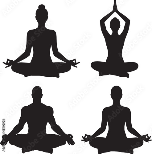 Meditative Yoga Silhouette Collection