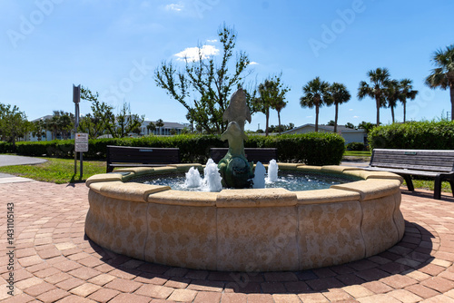 The fountain at Graser Park in Venice, Florida, USA
