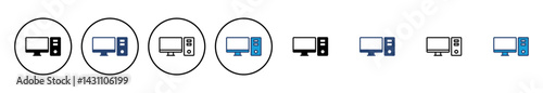 Computer icon vector. computer monitor icon vector.