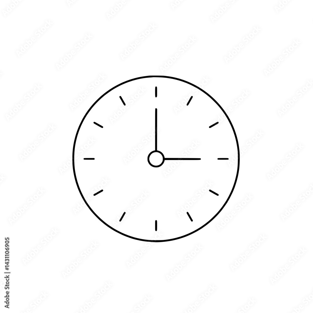Clock icon for time management and scheduling concepts