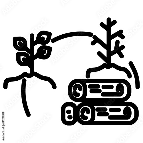 Deforestation vector icon illustration concept