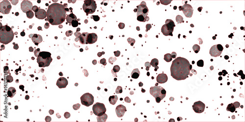 Seamless pattern of brown and white Dalmatian spots, arranged in an orderly pattern white hand drawn splashes and stains on white background. Vector Pattern for Design and Decoration
