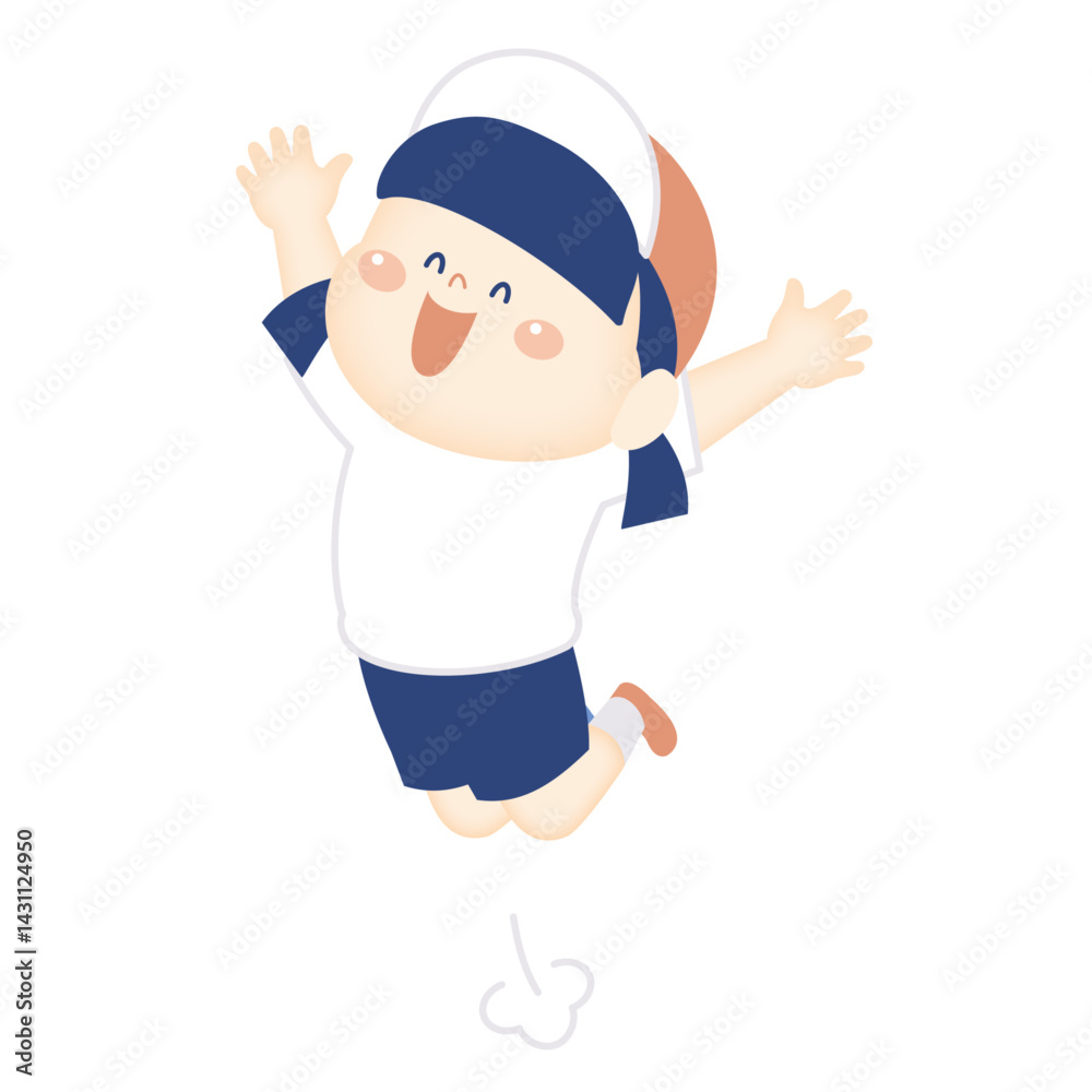 Fototapeta premium ジャンプする体操服の女の子