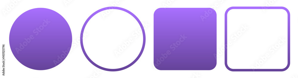 Twitch Gradient. Social Media Gradient UI Pack with colorful Circular and Square Fills and Strokes, Gradient for social network highlights and app interface. Gradient Vector illustration. Twitch Gradient. Social Media Gradient UI Pack with colorful Circular and Square Fills and Strokes, Gradient for social network highlights and app interface. Gradient Vector illustration.