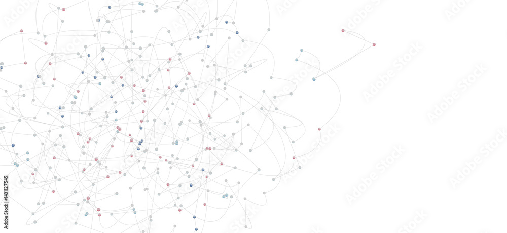 Complex network visualization,nodes and connections,technology, data, communication