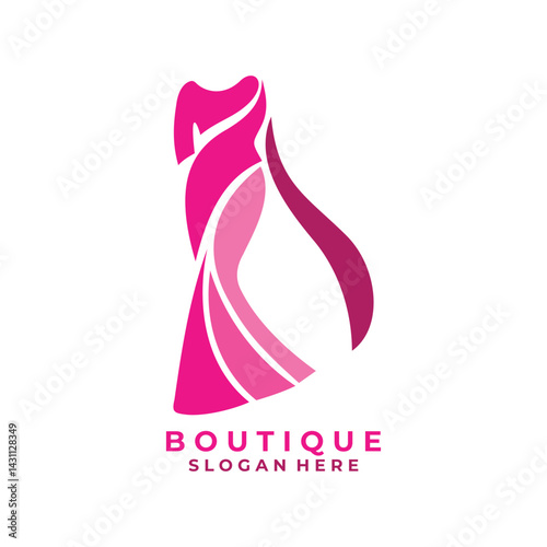 Beauty woman fashion logo boutique abstract design vector icon illustration