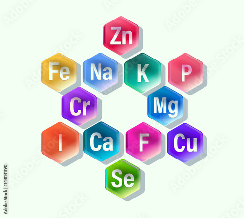 Set of microelements (minerals) useful for human health
