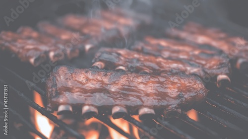 Grilled Ribs on BBQ