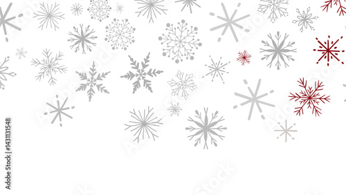 Gray and Red Snowflakes Pat...
