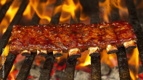 Grilled Ribs on Barbecue