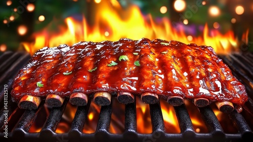 Barbecue Ribs on Grill