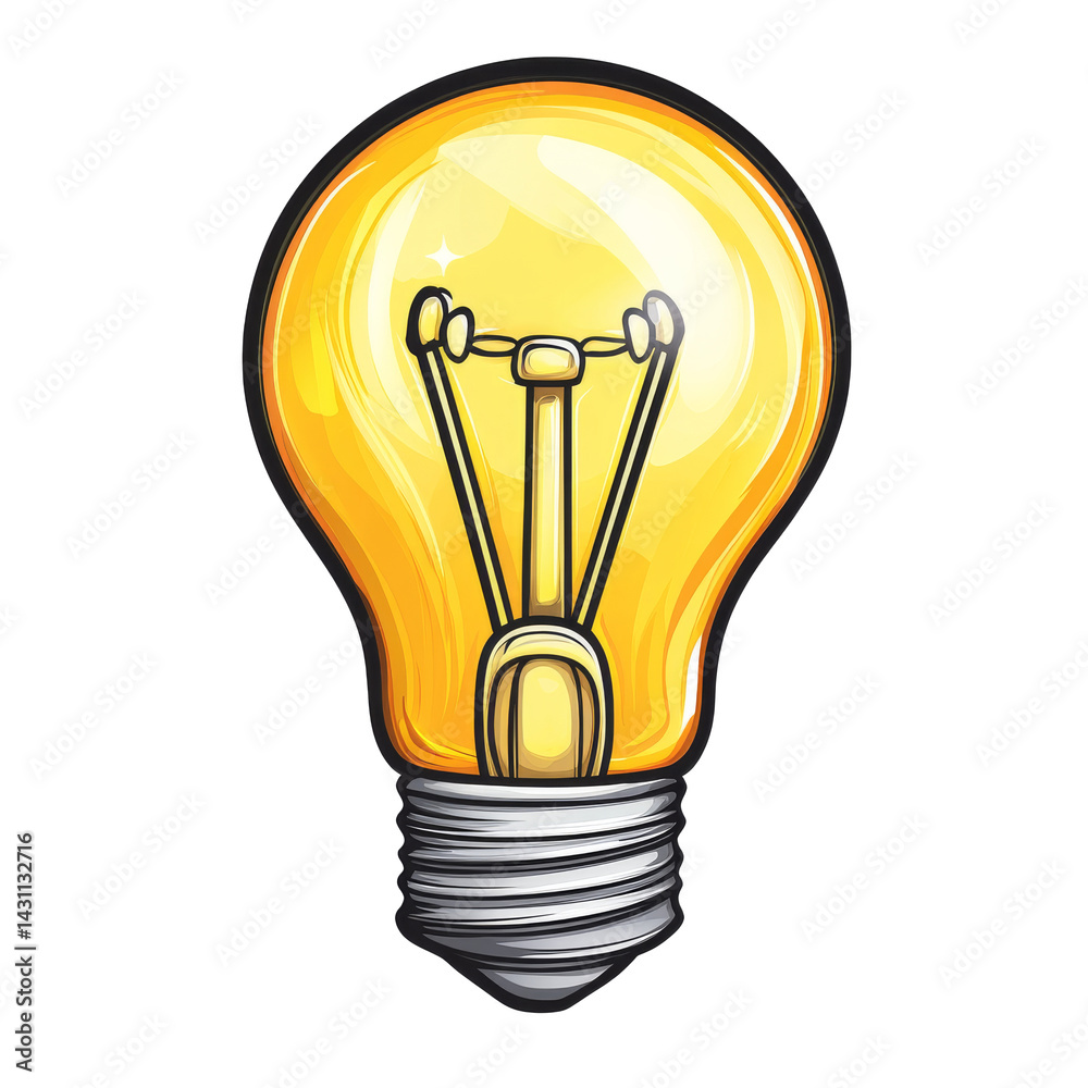 Bright yellow light bulb design showcasing innovation and creativity in modern art