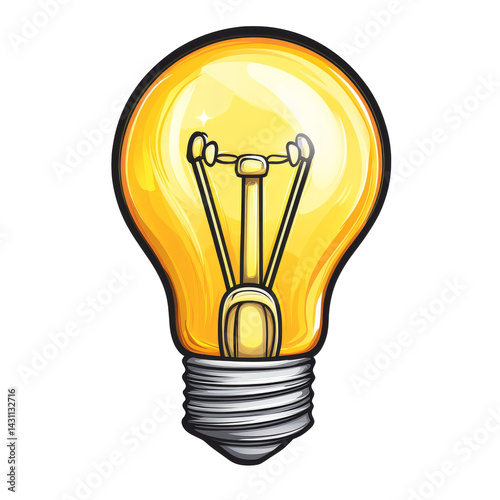 Obraz na płótnie Bright yellow light bulb design showcasing innovation and creativity in modern art w salonie