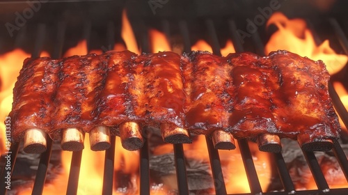 Barbecue Ribs on Grill