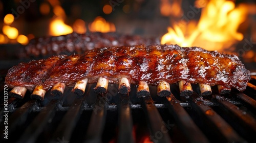 Grilled Ribs on BBQ