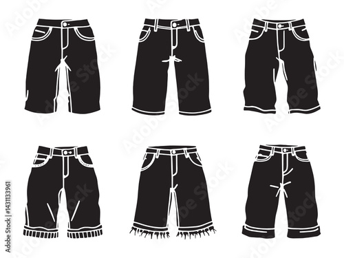 Capri pants line art elegant and simple clothing design concept