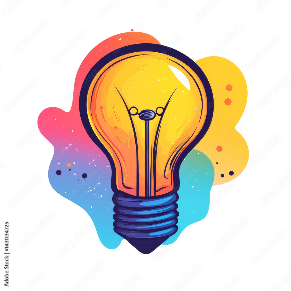 Creative light bulb design with vibrant colors for artistic inspiration and innovation