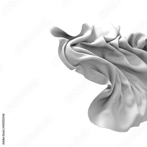 Abstract White Fabric Swirling