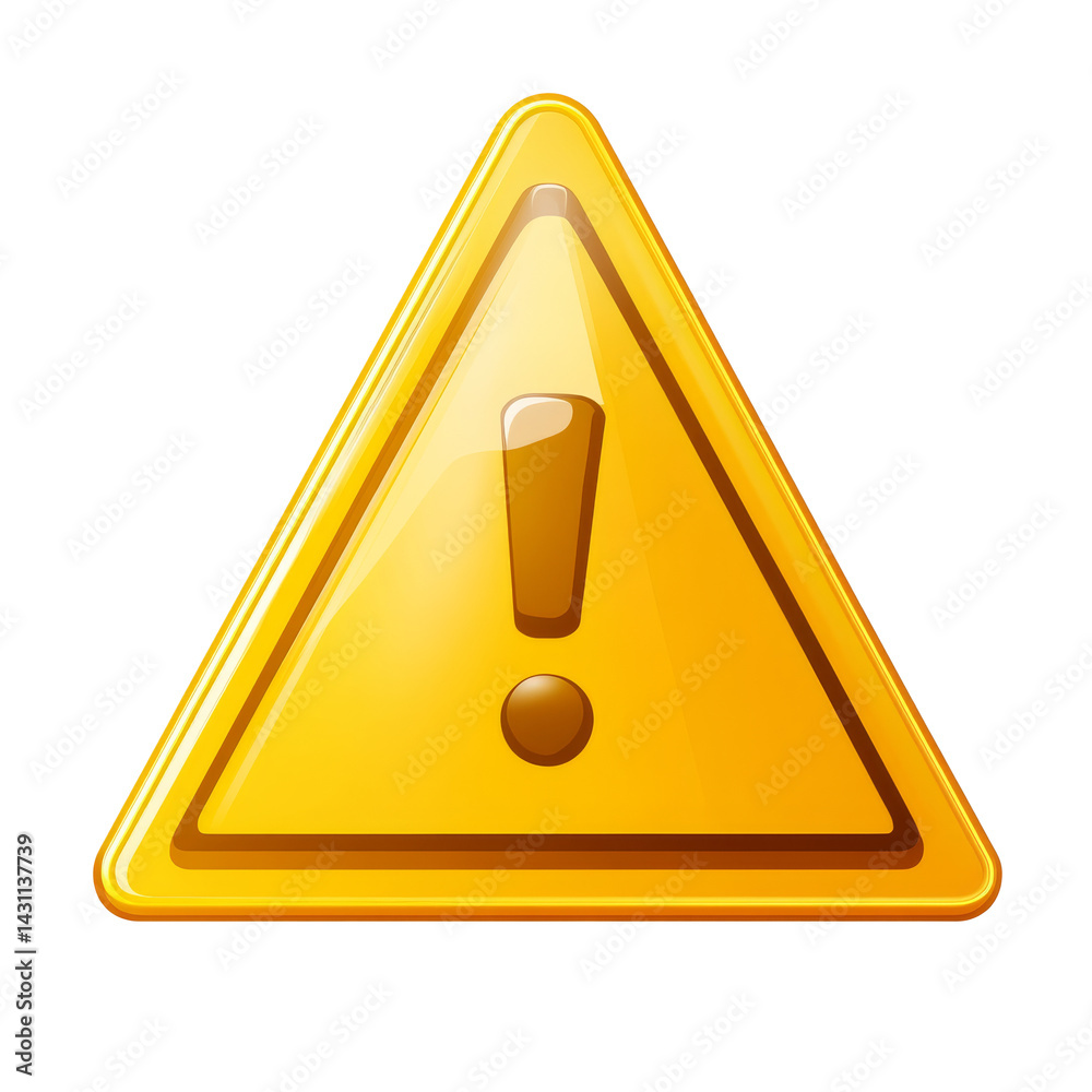 Caution sign indicating warning for safety awareness in public places during daytime