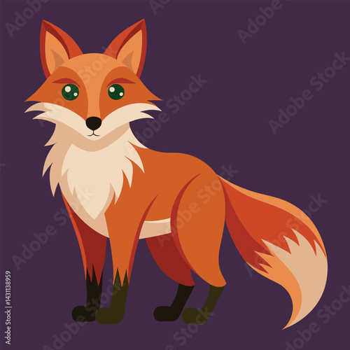 Cute Cartoon Fox Illustration for Childrens Book or Design Project