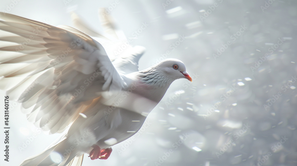 Obraz premium White pigeon animal flying bird 