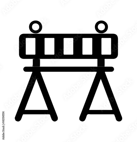 Barrier icon simple linear black white for interface