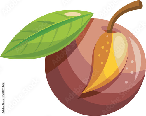 A vibrant vector art illustration of delicious nance and marula fruits, showcasing their rich colors, textures, and tropical appeal in detail