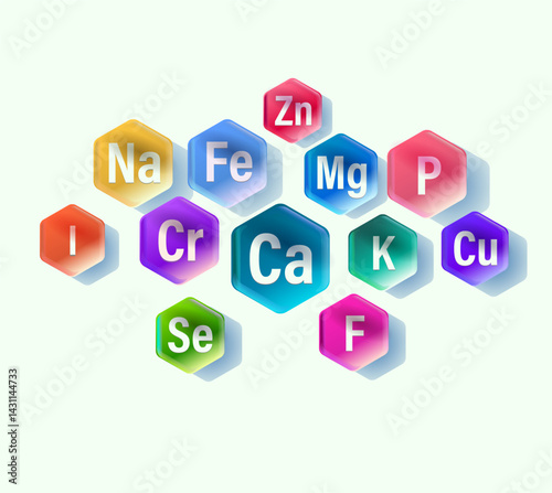 Set of microelements (minerals) useful for human health
