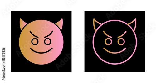 Smiling Face with Horns Icon Design
