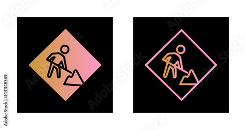 Construction Sign Icon Design