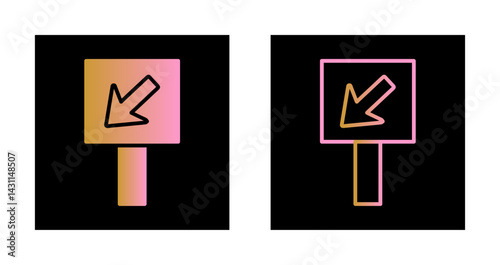 Diagonal Down Left Arrow Icon Design