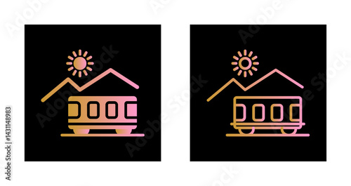 Mountain Railway Icon Design