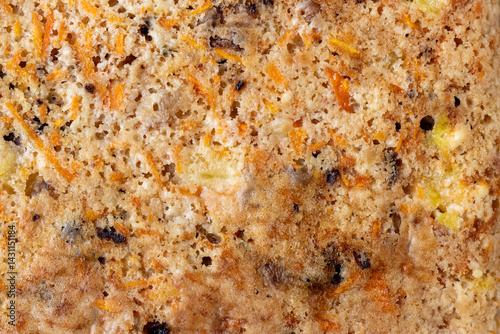 Close up of carrot cake; close-up; graphic material; background