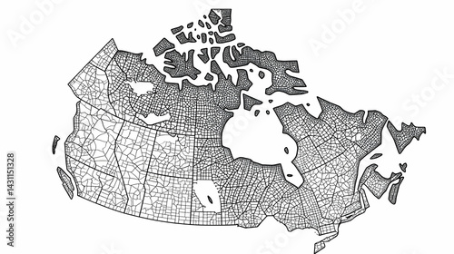 Northern Mosaic Watercolor Map of Canada’s Provinces & Territories