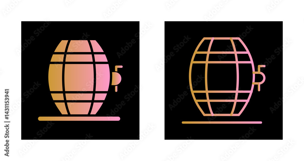 Fototapeta premium Wine Barrel Rack Icon Design