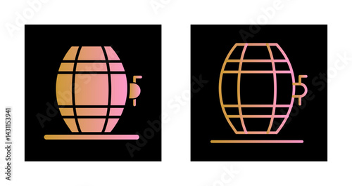 Wine Barrel Rack Icon Design