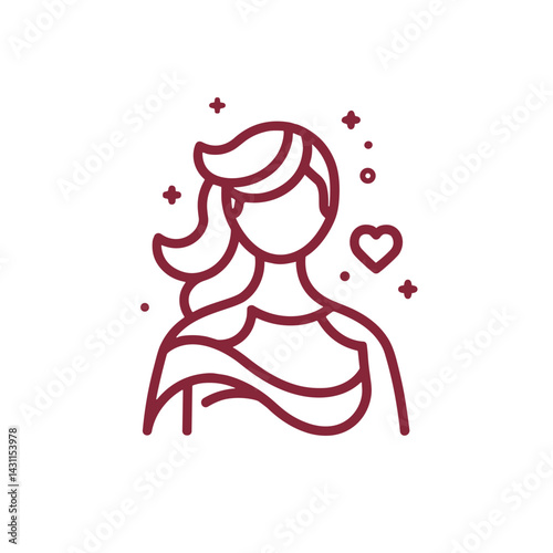 Icon of a woman expressing love on a transparent background  