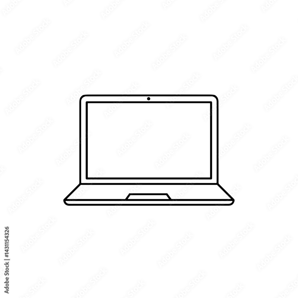 Laptop icon on transparent background, minimalist design Laptop icon on transparent background, minimalist design