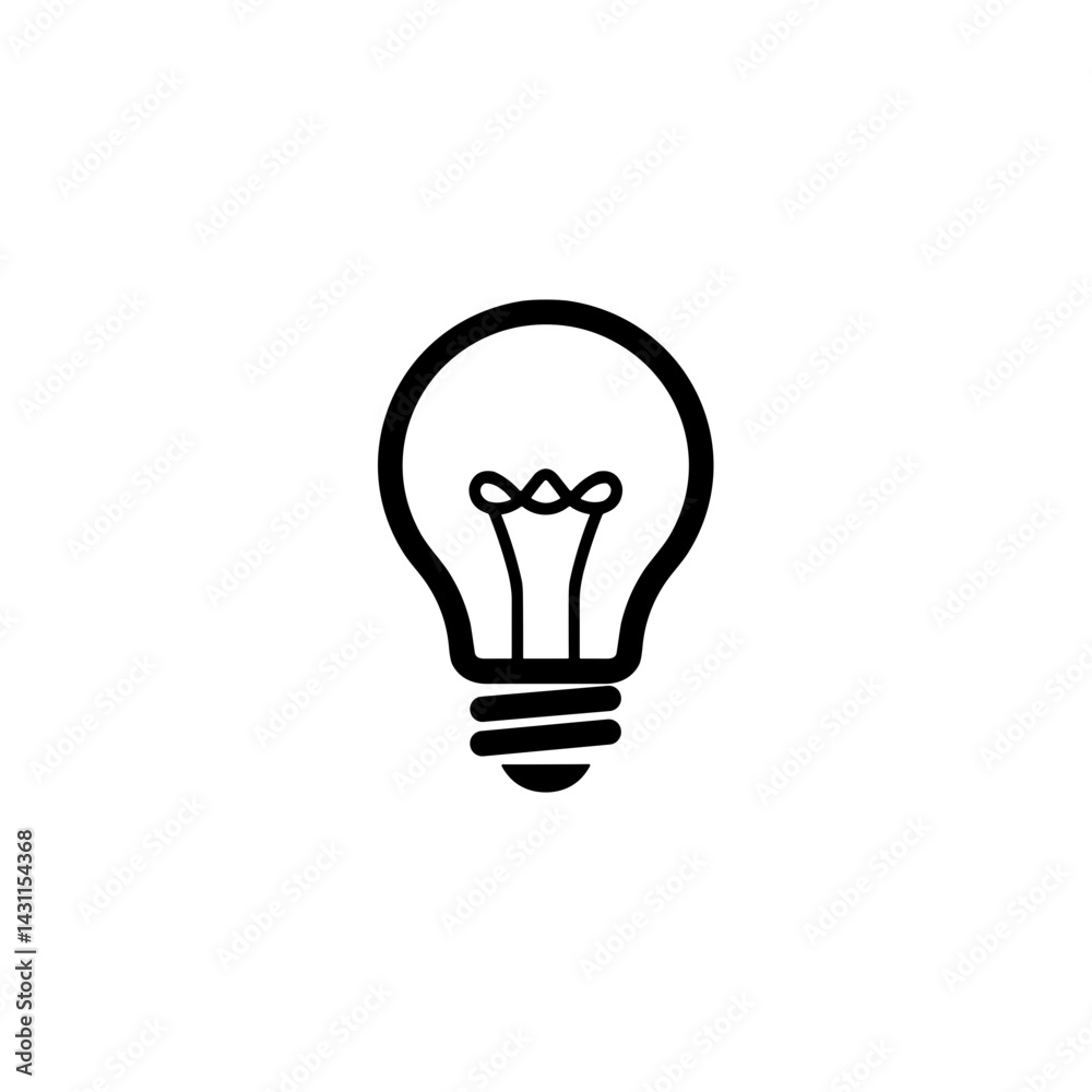 Light Bulb Icon on Transparent Background Light Bulb Icon on Transparent Background
