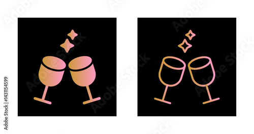 Wine Glasses Icon Design